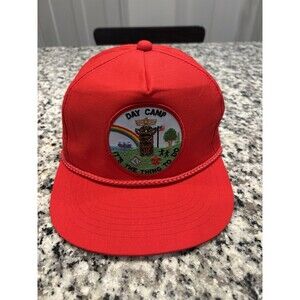 Vintage Boy Scout Day Camp Hat Cap Patch Mesh BSA